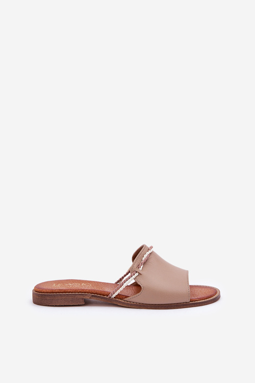 Шкіряні Сандалі Темно-бежеві Lewski Shoes 3047