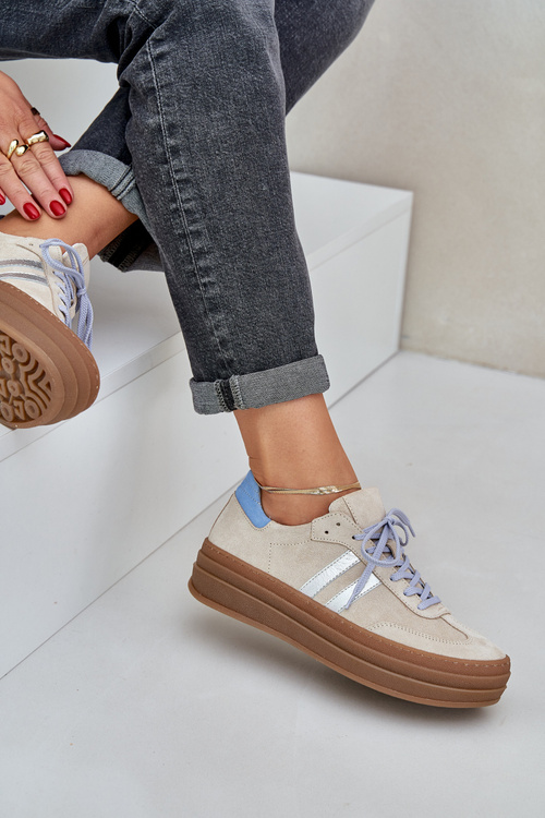 Zazoo N1068S4 Жіночі Замшеві Кросівки На Платформі Бежеві