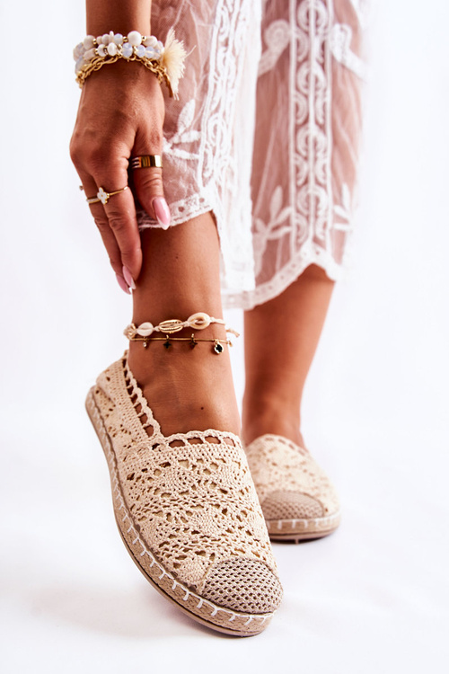 Жіночі ажурні еспадрільї бежеві Letisa