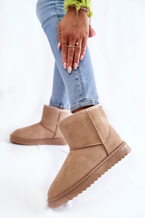 Жіночі теплі зимові черевики світло-бежевого кольору Virgina