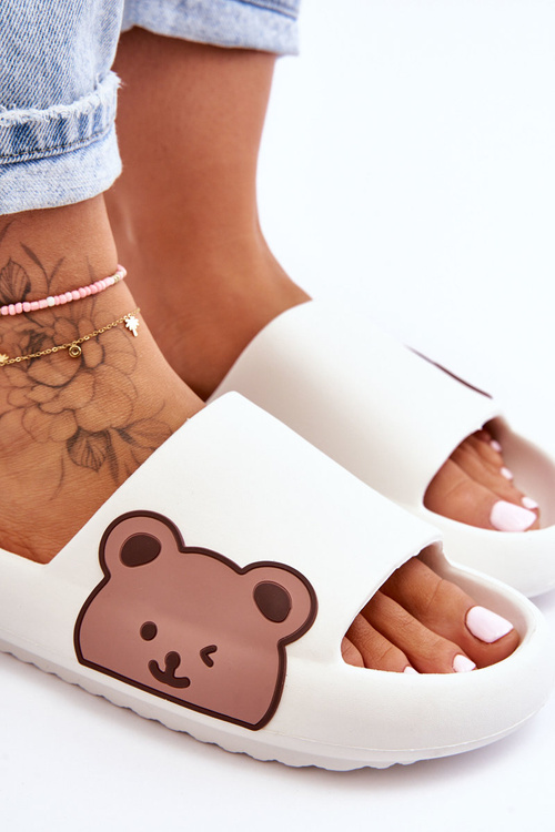 Жіночі легкі пінопластові тапочки з мотивом ведмедя Білий Parisso