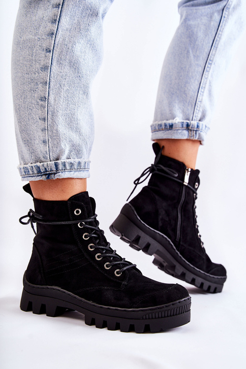 Замшеві кросівки зі строчкою Black Layden