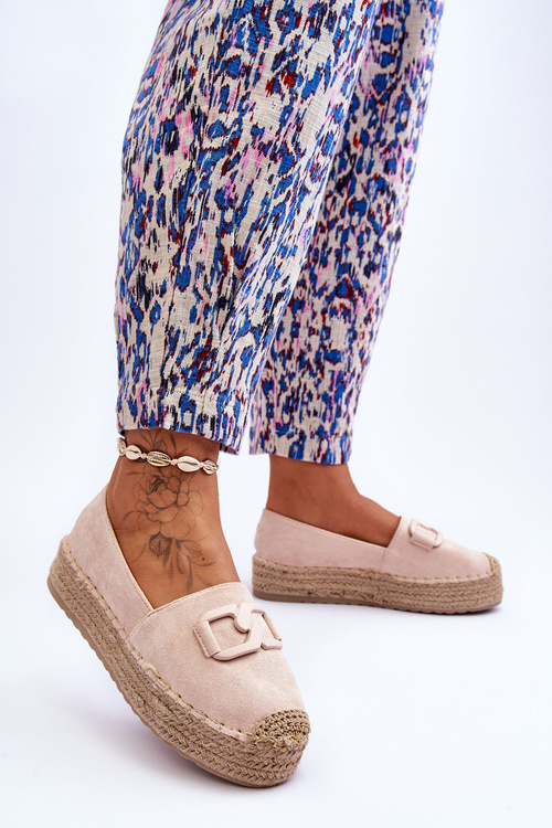 Жіночі класичні еспадрільї на платформі бежеві Maurine