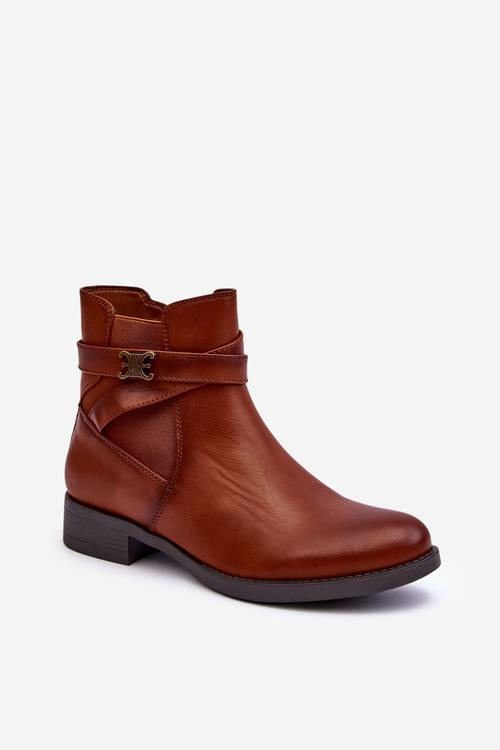 Жіночі чоботи на плоскій підошві Коричневі норії