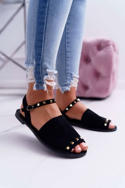 Жіночі замшеві босоніжки Lu Boo Black Silena