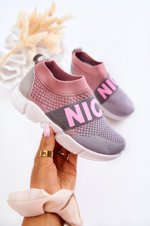 Спортивні дитячі кросівки Cobby рожево-сірі