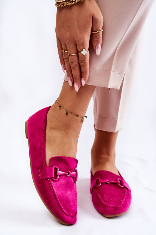 Замшеві лофери з декором Fuchsia Santi
