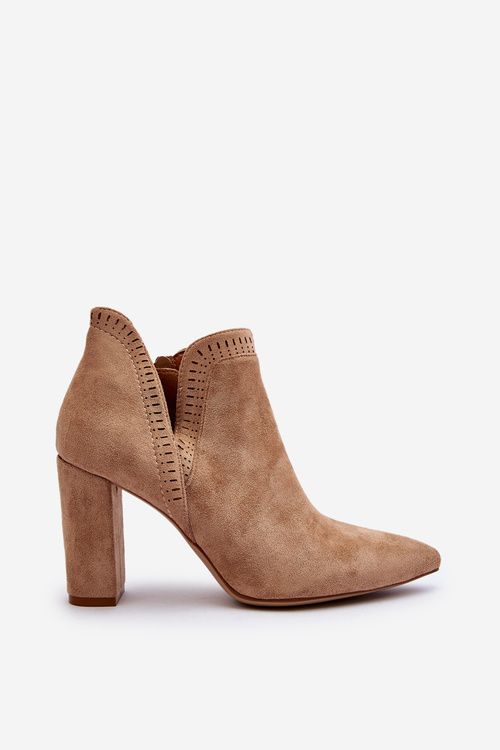 Жіночі ботильйони з вирізом Kerestia бежеві