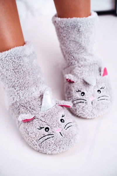 Дитячі тапочки на овчині Kitten Grey