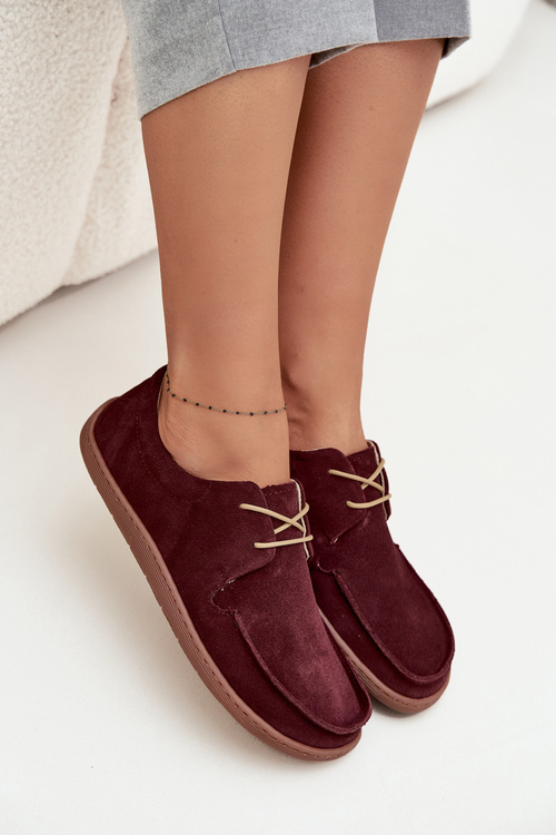 Жіночі босоніжки типу barefoot з натурального замшу Zazoo 327 Бордо