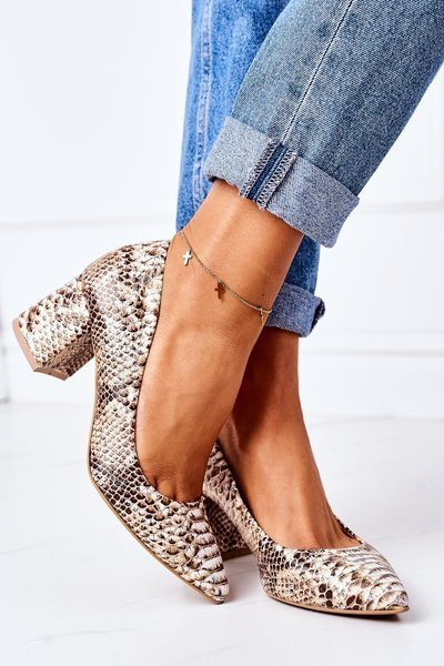 Туфлі з малюнком змії Lewski Shoes 2801 Gold