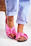 Жіночі рожеві флюо шльопанці Tassels Marina