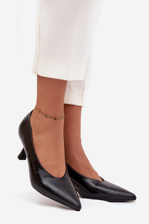 Лаковані туфлі на високій підборам чорні Gavrielle