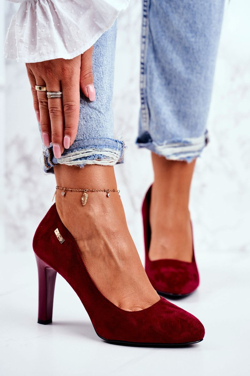 Жіночі бордові замшеві туфлі на шпильці Sergio Leone Campbell