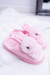 Жіночі тапочки класичні з кроликом рожевого кольору Howi