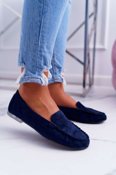 Жіночі замшеві мокасини Sergio Leone Navy Blue Winted