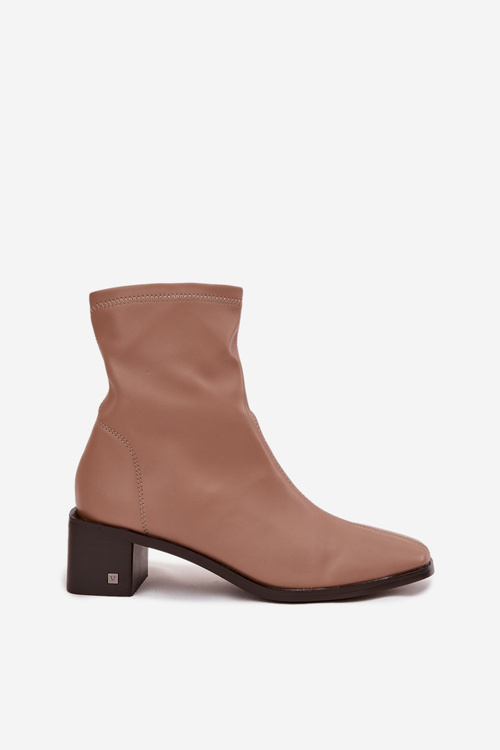 Жіночі ботильйони на підборах Vinceza 23-10791 Бежеві