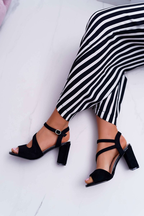 Жіночі босоніжки на шпильці Sergio Leone SK868 Suede Black Mersi