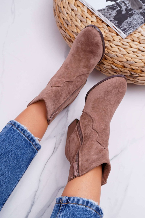 Жіночі черевики на шпильці ковбойські хакі нутрісо