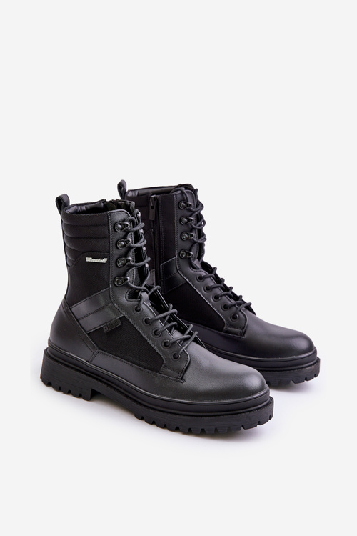 Чоловічі шкіряні ботильйони утеплені Big Star OO174164 Чорні