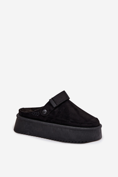 Жіночі зимові чоботи на платформі з липучкою чорні Jorielle