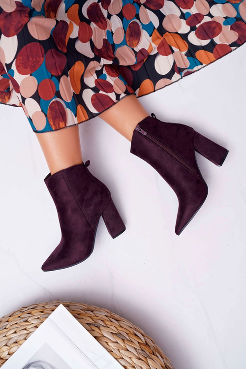 Жіночі гостроносі чоботи на шпильці Suede Purple Summe