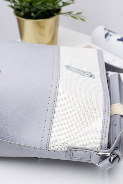 Жіноча сіра срібляста сумочка Sack Monnari