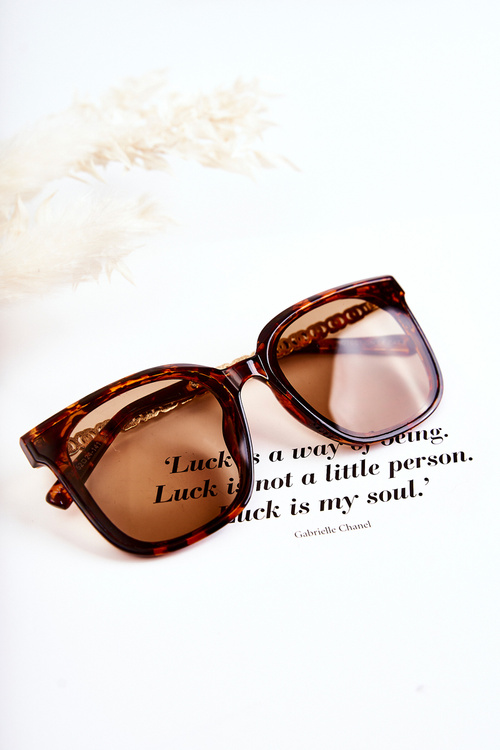 Жіночі мармурові сонцезахисні окуляри V130035 Коричневі