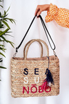 Плетена пляжна сумка шоппер NOBO XK00410 Бежева