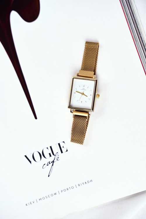 Жіночий годинник Giorgio & Dario з магнітом Gold Quadro