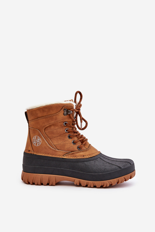 Жіночі зимові черевики на шнурівці з хутром Lee Cooper LCJ-24-44-2869 Camel