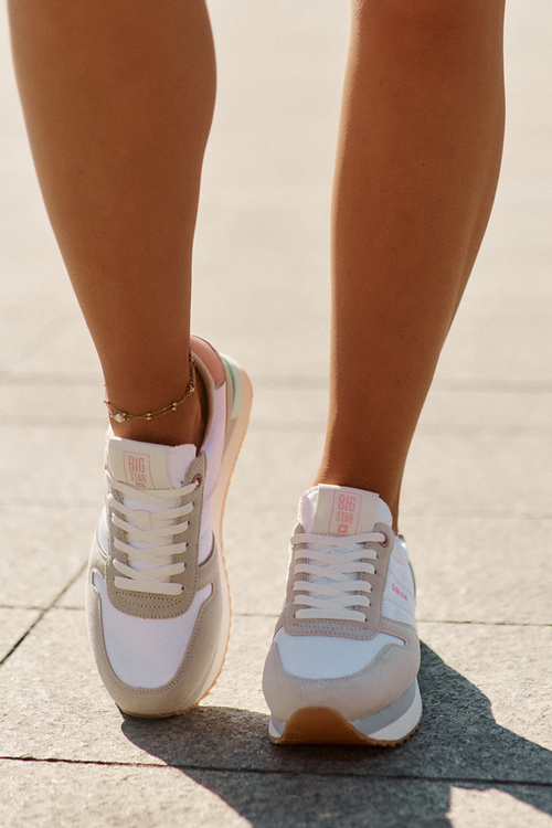 Замшеві Жіночі Кросівки Big Star RR274A047 HI-POLY SYSTEM Бежево-Білі