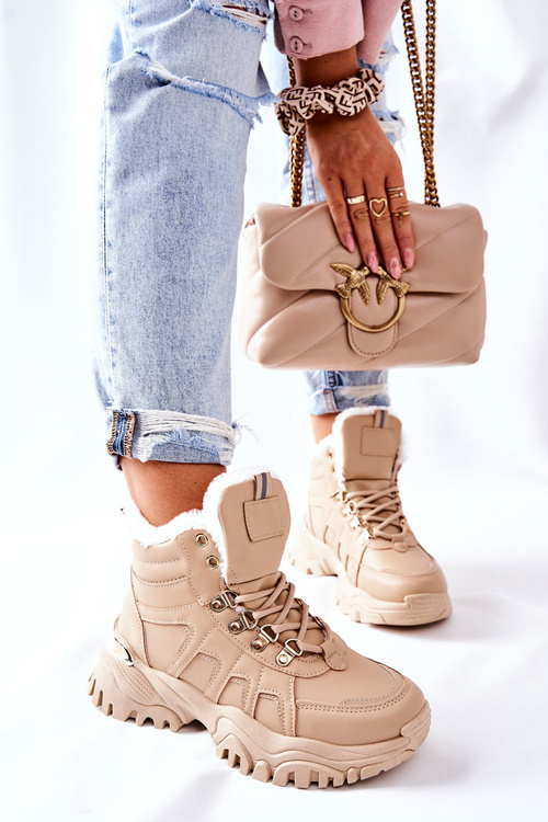 Жіночі утеплені чоботи бежеві Hareshaw