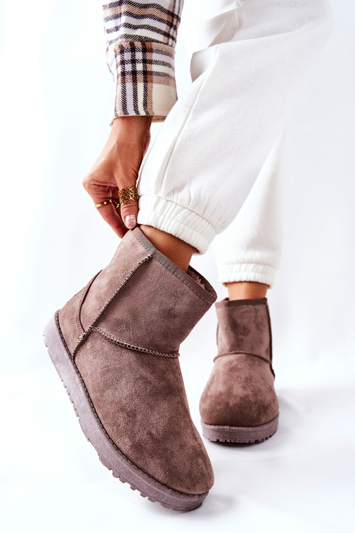 Снігові черевики на флісовій підкладці коричневого кольору Vicandi