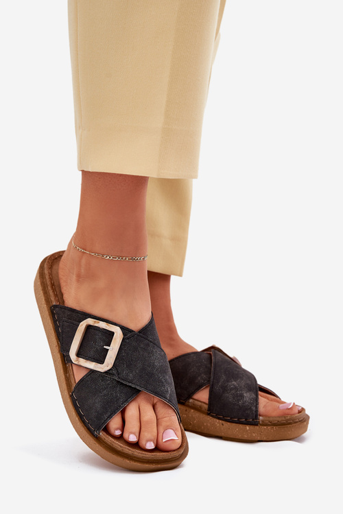 Жіночі сандалі з пряжкою Inblu ED000025 Чорні