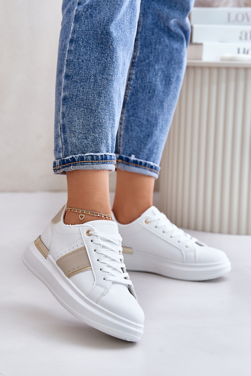 Модні жіночі кросівки на платформі з еко шкіри бежевого кольору