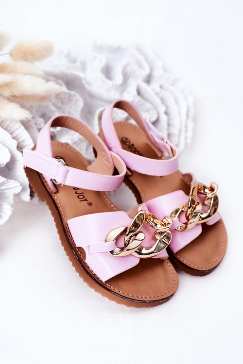 Дитячі босоніжки з ланцюжком фіолетові Buffy