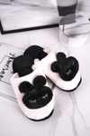 Жіночі пухнасті тапочки Білий Чорний Кролик