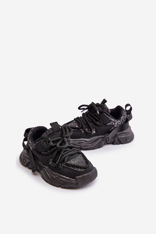 Дитячі кросівки прикрашені паєтками Чорна Ліатома
