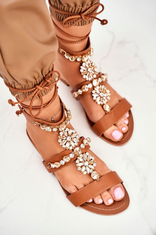 Жіночі сандалі-гладіатори з кристалами Camel Hype