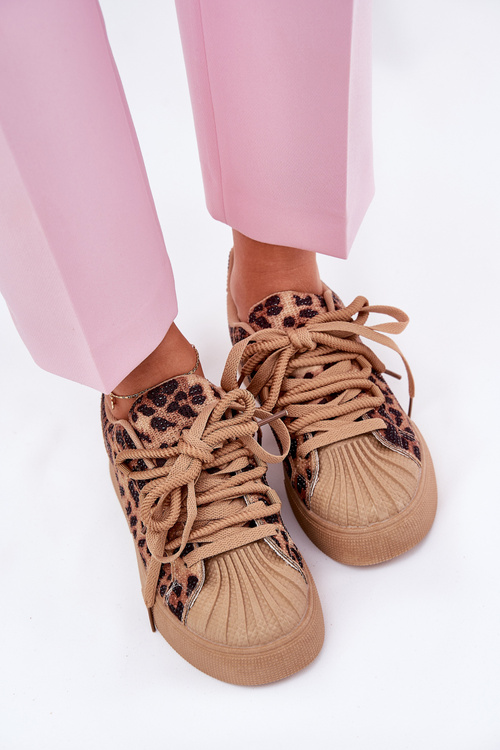 Жіночі Кросівки З Декором На Платформі Леопардові Коричневі Eanneth