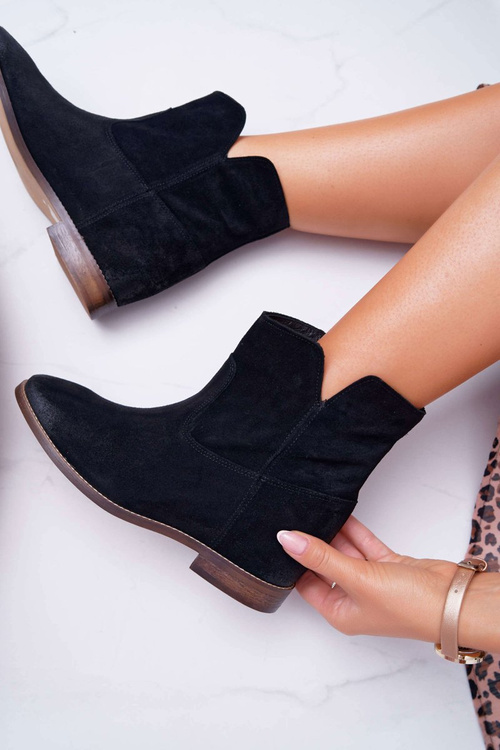 Жіночі чоботи на плоскій каблуці чорні Nicole 2419