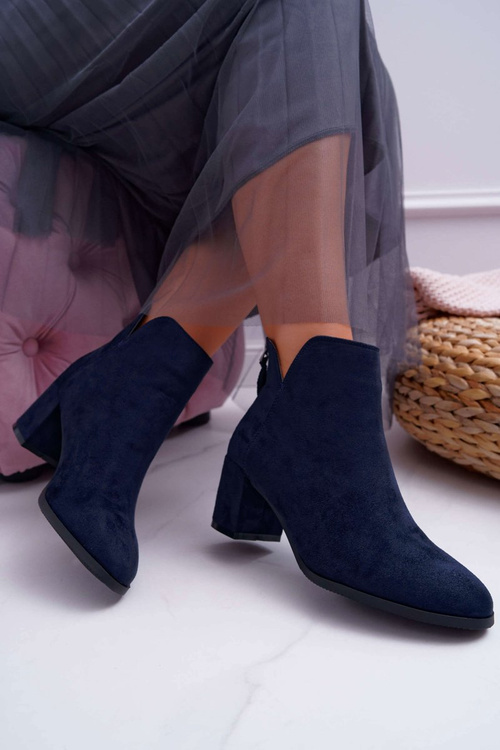 Жіночі чоботи на шпильці замшеві мімоза блакитні