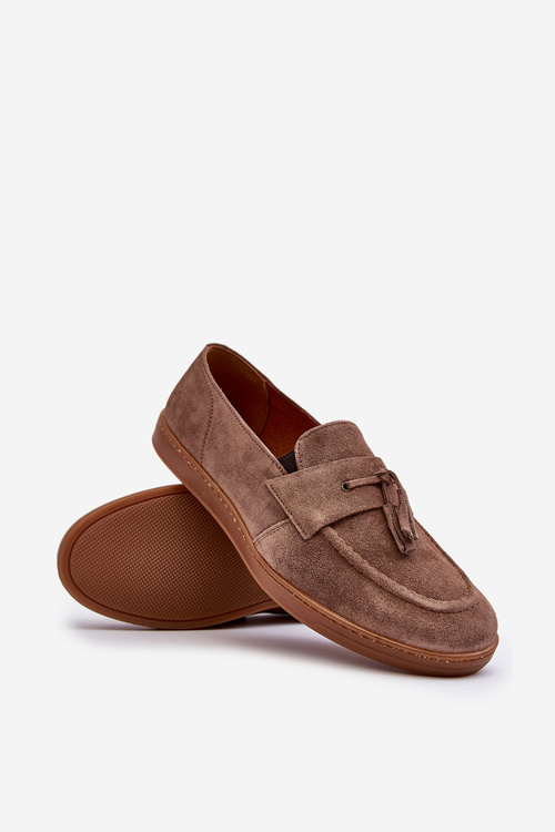 Чоловічі замшеві лофери Zazoo 1566 Коричневі