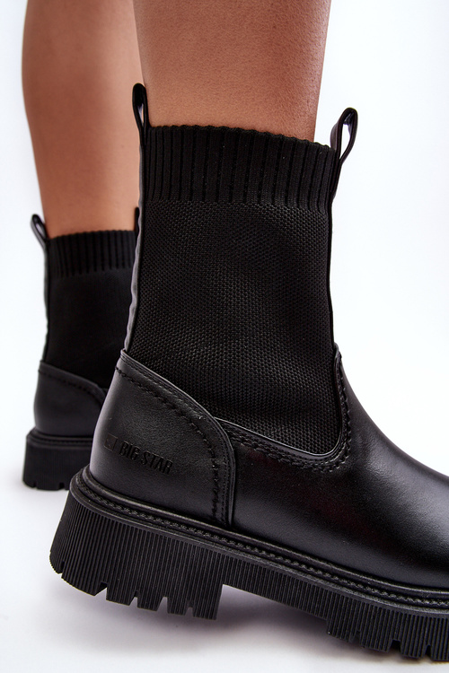 Чоботи на плоскій підошві Чорні Велика зірка MM2745432