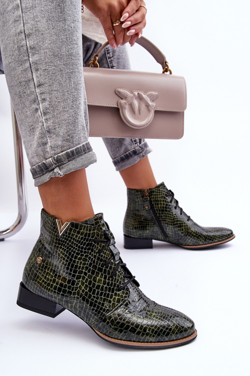 Жіночі шкіряні черевики Maciejka 5743C-09 Зелені