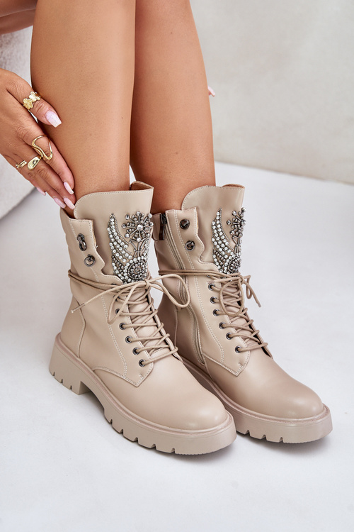 Ботильйони з екошкіри Workers з декором Warm D&A Beige MR880-080