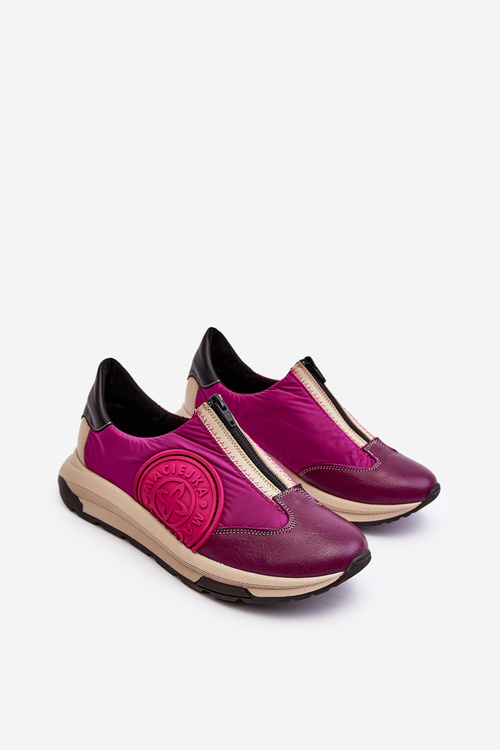Шкіряне жіноче спортивне взуття Maciejka 06296-15 Фуксія