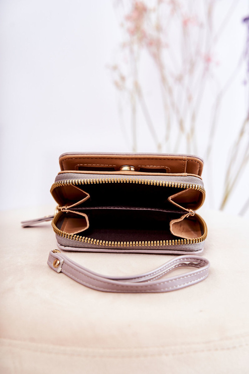 Жіночий маленький гаманець з орнаментом сірий санчос