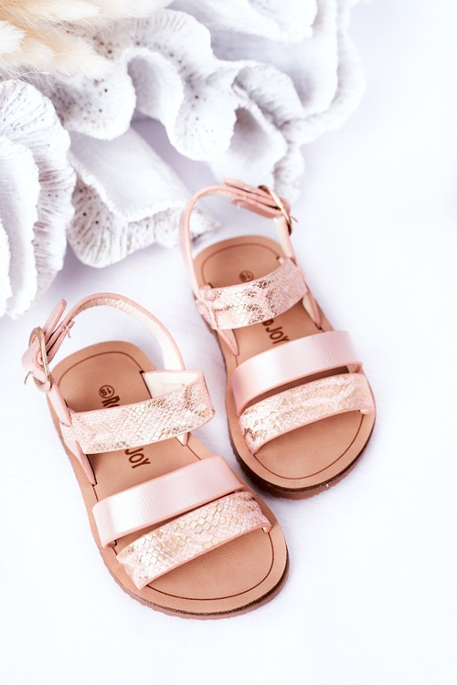 Дитячі блискучі босоніжки зі змійкою, рожеві Natalie